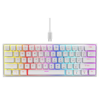 60% Compact Wired Keyboard 61 Keys RGB Backlight Gaming Keyboard Portable Office Computer Mini Keyboard for Windows PC