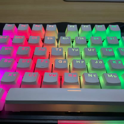 Pudding Keycap RU Layout Double Shot PBT Keycaps Feature a Translucent Dual-Layer Style  Russian Keycap