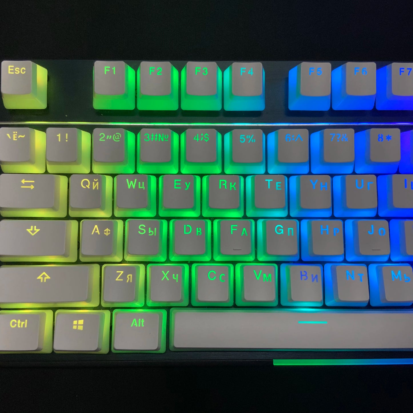 Pudding Keycap RU Layout Double Shot PBT Keycaps Feature a Translucent Dual-Layer Style  Russian Keycap