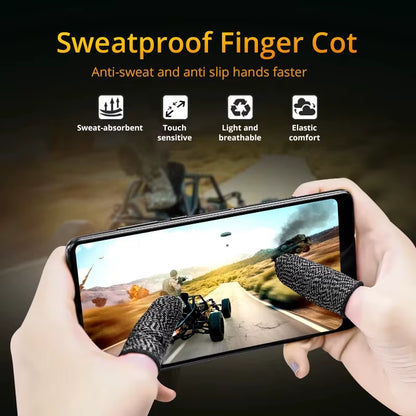 Gaming Finger Sleeve Breathable Fingertips for PUBG Games Anti-Sweat Touch Screen Finger Cots Cover Sensitive Mobile Touch Glove
