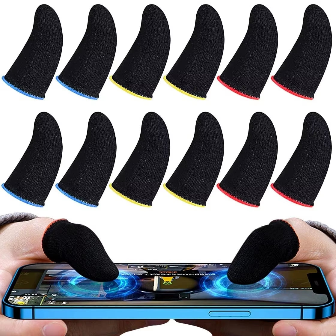 Gaming Finger Sleeve Breathable Fingertips for PUBG Games Anti-Sweat Touch Screen Finger Cots Cover Sensitive Mobile Touch Glove